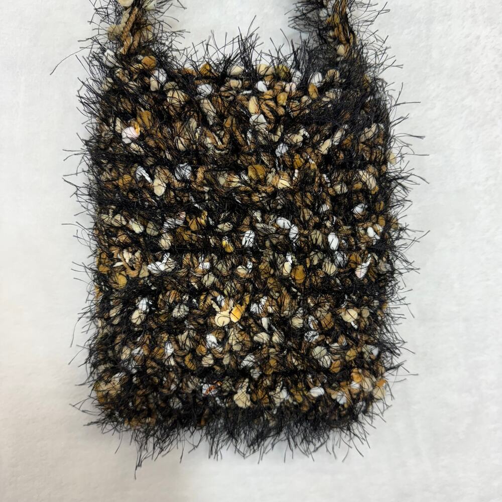 Funky Retro Knitted Multicolor Small Crossbody Bag Purse Y2K Fuzzy Cute Festival - Picture 2 of 7